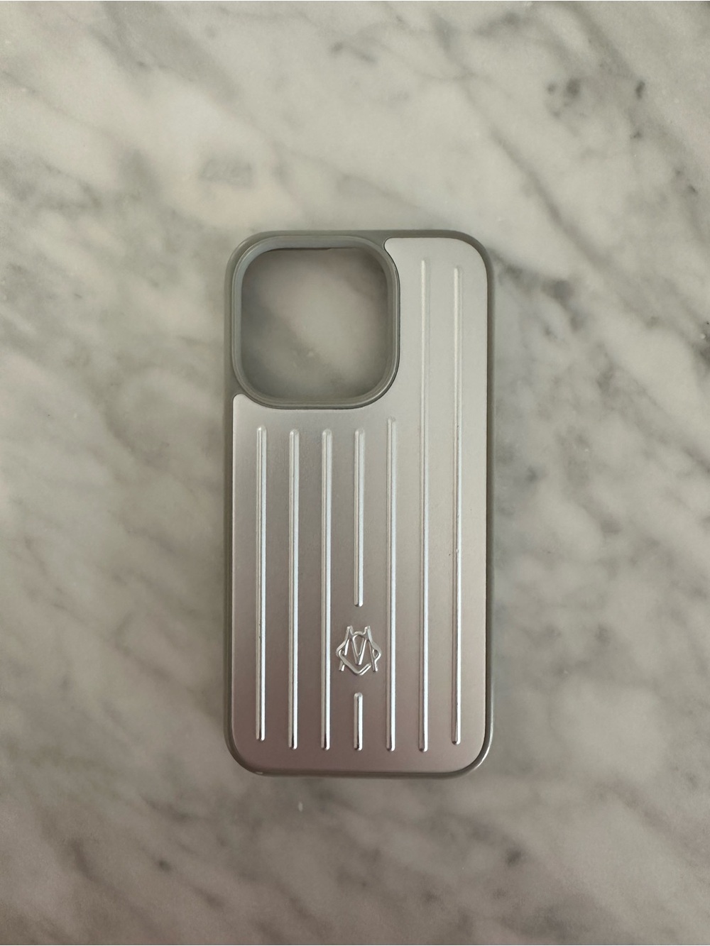 Rimowa silver iPhone case